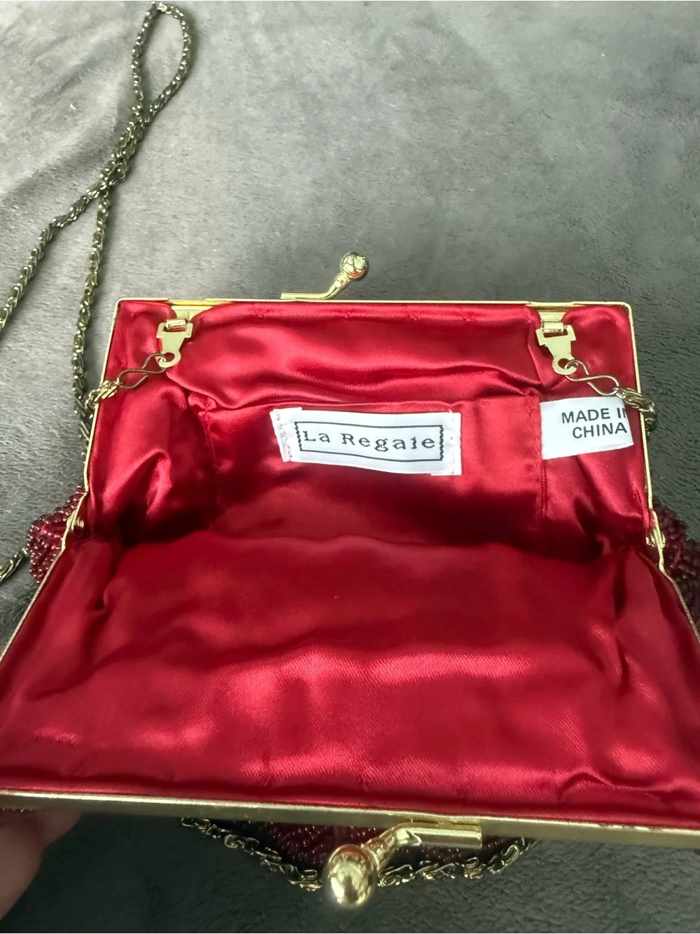 Vtg burgundy clamshell seashell mermaid cocktail clutch bag